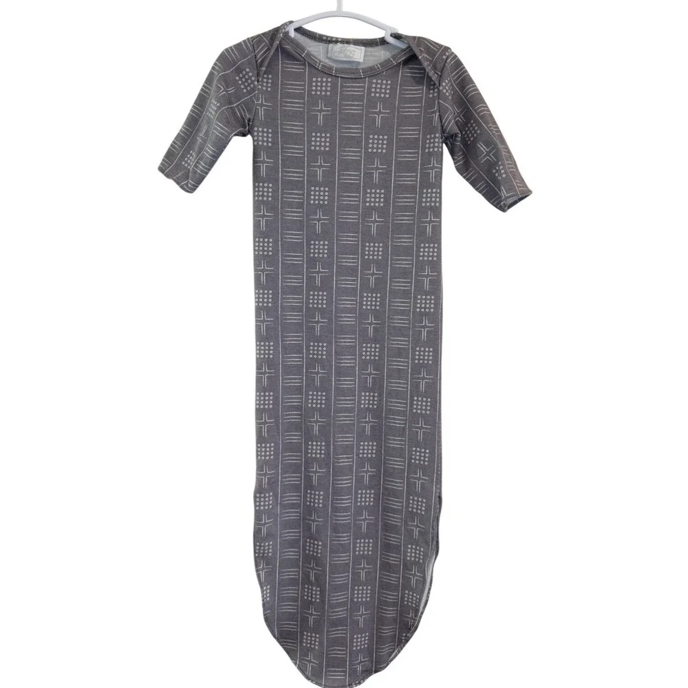 Tobby Baby Sleep Sack Gown Knotted tie bottom Boho Gray‎ Long Sleeve 0-3 months